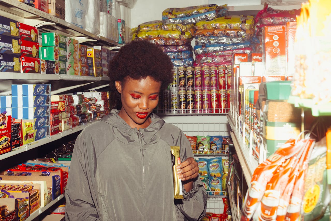 woman shopping in supermarket